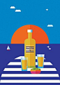 Illustration Pierre Piech. Pastis de Marseille Poster, south of France. Vector illustration. #marseille #sun #pastis #ricard #olives #summer #france #sea #ocean #cotedazur #vector #illustration #poster