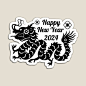 Happy New Year 2024 Year of The Dragon Chinese Zodiac Sign Magnet
