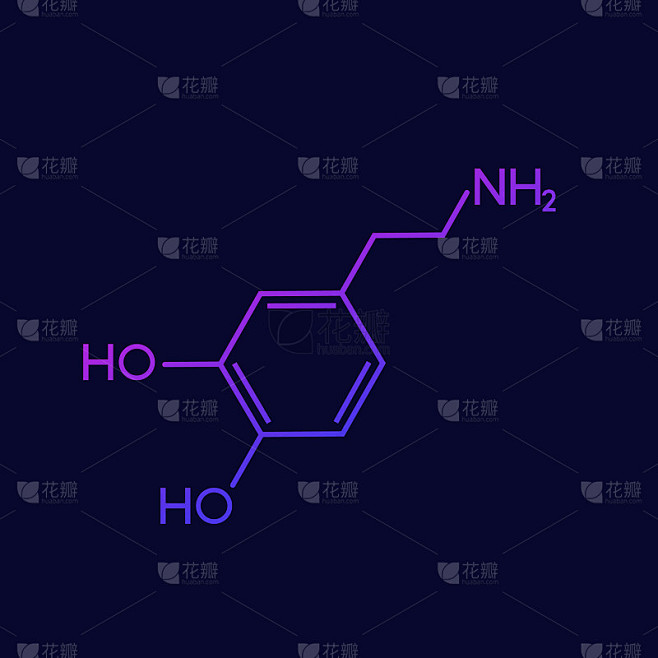 多巴胺分子，神经递质，快乐荷尔蒙