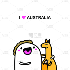 澳大利亚,手,卡通,男人,幽默,绘画插图,袋鼠,时尚,爱,抱