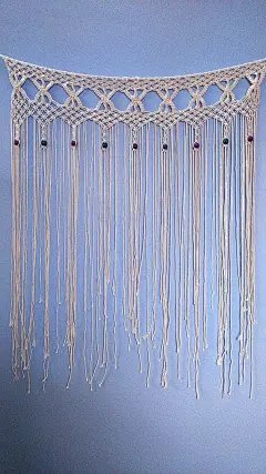 Macrame Curtain with Colorful Beads/ Bohomian Hippie Gypsy Decor/ Modern Wall Hanging/ Backdrop/ Headboard/ Bedroom Living Room Decor : Macrame Curtain with Colorful Beads/ Bohomian Hippie Gypsy Decor/ Modern Wall Hanging/ Backdrop/ Headboard/ Bedroom Liv