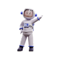 Astronaut Holding A Megaphone  3D Illustration