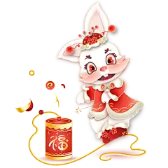可爱C4D小兔子新年中秋手绘 (7)