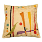 Modern Wool - Kandinsky Hand-Embroidered Abstract Synaesthesia Pillow Cover - Kandinsky Abstract "Synaesthesia" accent pillow cover hand embroidered -Synaesthesia is like seeing music in colors. The impression in this abstract embroidered compos
