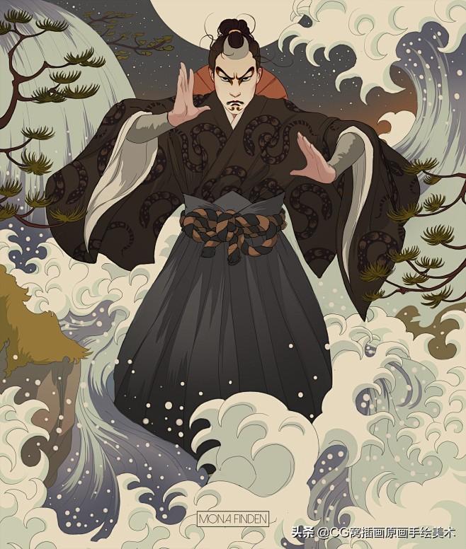 富有东方韵味的现代插画，电脑插画师越来越...