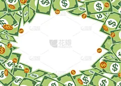 money frame with pile dollar