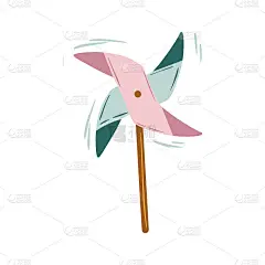 纸风车。时尚夏季排版海报。户外休闲活动引言。一张画着可爱的纸风车的海报。完美的t恤设计，海报，贴纸