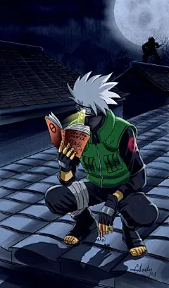 火影忍者NARUTO人物插画：旗木卡卡西(Hatake#采集大赛#