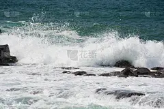 波浪,贺卡,海浪,坏掉的,水面,海岸线,背景,岩石,户外,日本