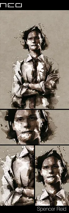 FLORIAN 牛皮纸上的颓废霸气男人肖像手绘插画[39P]A (22).jpg