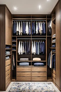 创意陈列服饰整齐衣橱摄影图图片