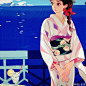 日本插画师マツオヒロミ身穿和服的少女插画设计