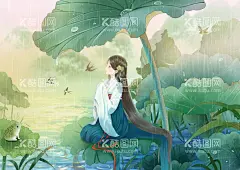 雨水荷叶上的小仙女古风插画  - 源文件下载【酷图网】古代女子,少女,国风插画,国风,中国风,古风美女,古典美女,古风插画,卡通插画,卡通古风,水墨风,国潮风,典雅,卡通人物,人物插画,唯美插画,古风少女,古代美女,古代人物,古风人物,古风手绘,手绘人物,卡通手绘,春季,夏季,夏天,春天,冬天,冬季,秋季,秋天,叶子,花,柳叶,柳树卡通风景,风景插画,
