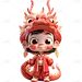 龙年春节通用卡通3D龙套人龙头套人物贴纸