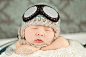 Baby Pilot Hat - Newborn Aviator Hat With Goggles - Newborn Photo Prop - Chin Strap Baby Hat - Rocketeer Size NEWBORN