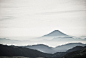自然,户外,天空,云,山_484100333_Outline of Mt Fuji in black and white._创意图片_Getty Images China