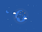 Data center to earth dribbble