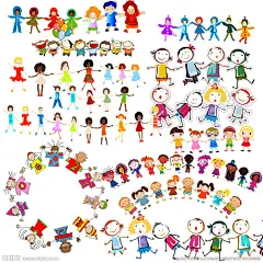 手拉手的小朋友