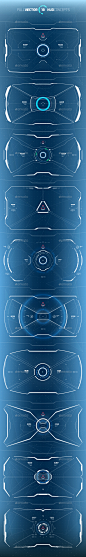 Conceptual 10 Futuristic Hi-Tech HUD Set - Decorative Symbols Decorative