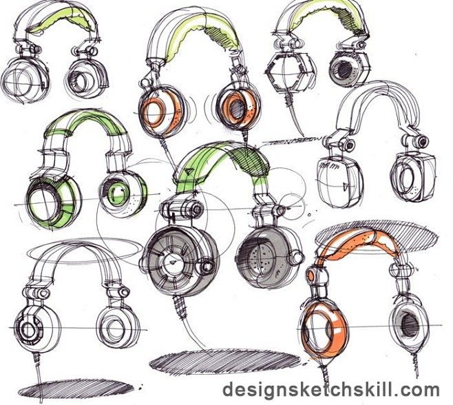 耳机产品设计手绘合集（不断更新）-中国设...