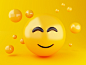 Photo 3d illustration. emoji icons with facial expressions. social media concept.