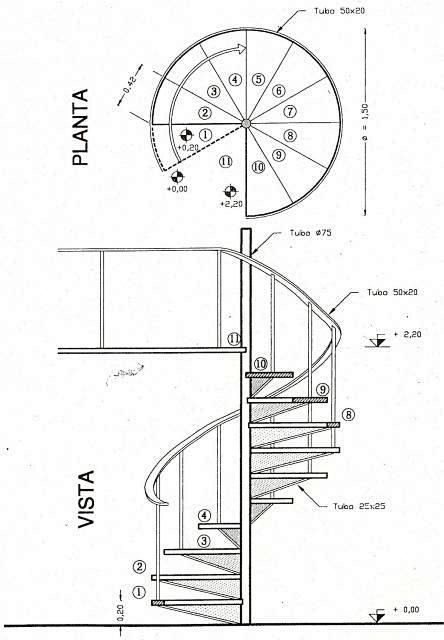 螺旋形楼梯的尺寸图。设计参考