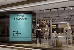 8款时尚户外门店广告导视牌横幅海报设计贴图ps样机模板 – 图渲拉-高品质设计素材分享平台