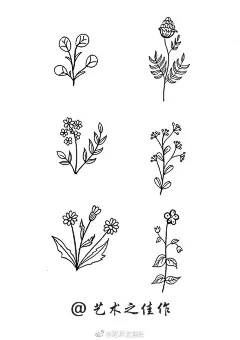 叶子、花花草草系列 #手绘作品#（作者： 艺术之佳作 ） ​ ​​​​