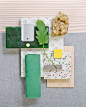 Weekly material mood 〰 Nordic Summer #green #bioglass #coveringsetc #suede #leaf…