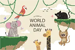 可爱卡通森林小动物插画