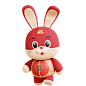 三维渲染中国农历传统新年卡通兔子3D插画_AL-60_3D-Character-Chinese-Rabbit-Running-Pose