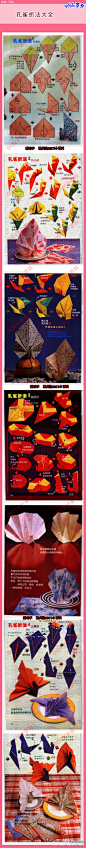 各种孔雀的折法，喜欢的童鞋转起来~~>>>更多有趣内容，请关注@美好创意DIY