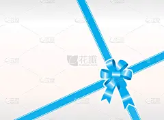 蓝色礼品弓壁纸