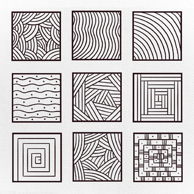 【排线练习】刚开始画画，如果总是控制不好线条，可多做几组这样的方格子排线练习，熟能生巧，一定会有特别赞的进步。（图7、8、9是我做的空白方格 ...