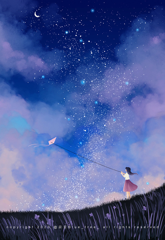 星星_蔚蓝Blue_tree__插画师作...
