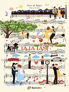 tancoco
在五线谱上画画｜lalaland
尝试了一下在五线谱上画画
特别有意思 画了我刷了N遍的电影爱乐之城
真的很喜欢里面的一些小细节和色调
还有里面的音乐感觉特别浪漫
能画出来就很快乐！！
#在五线谱上画画 #插画 #插画分享 #画画 #爱乐之城 @潮流艺术薯