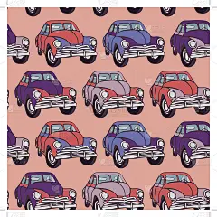 无缝车模式。草图。粉红色,淡紫色,紫色。向量