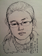 最近画的几幅人物头像钢笔速写-南江论坛-麻辣社区