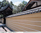 名胜建筑-日本灰色琉璃瓦围墙特写