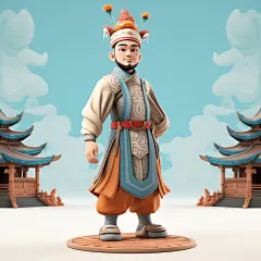 可爱卡通人物立体人物素材图AI图