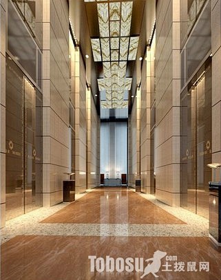 欧式现代电梯厅装饰效果图片大全—土拨鼠装...