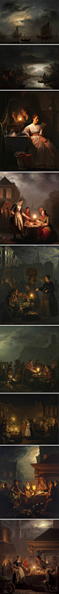 【Petrus van Schendel】荷兰浪漫主义画家，善于表现光影与氛围，代表作为夜市系列。