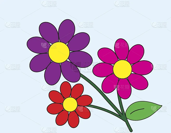 花的卡通图素材-花瓣网