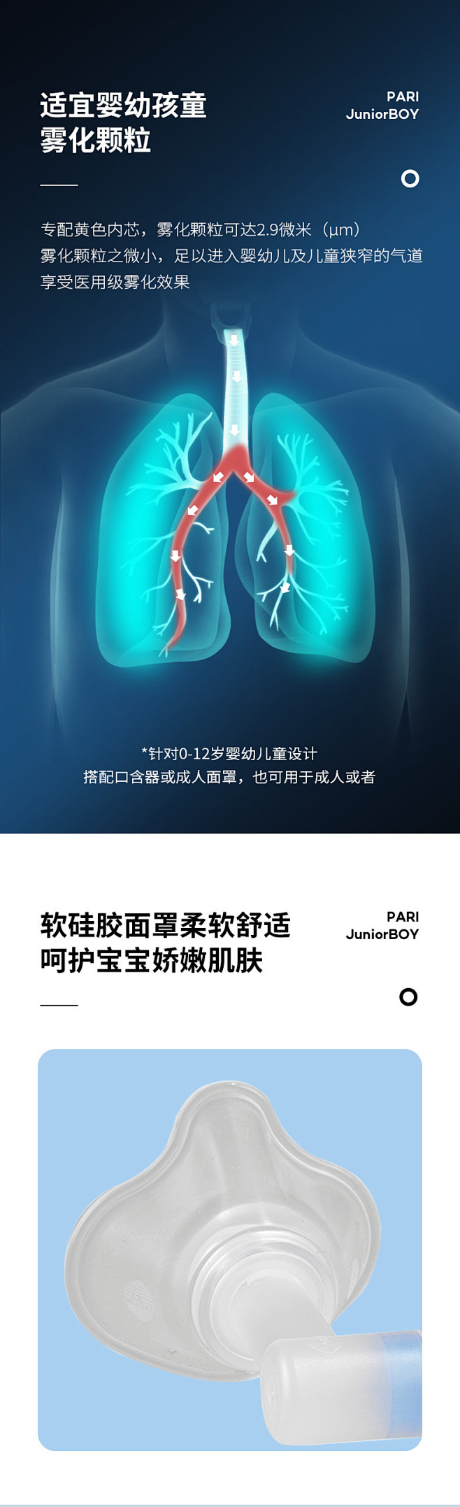 德国PARI雾化器婴儿童家用医用型化痰止...