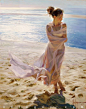 «Walking at Arcachon dune» Obra de Vladimir Volegov