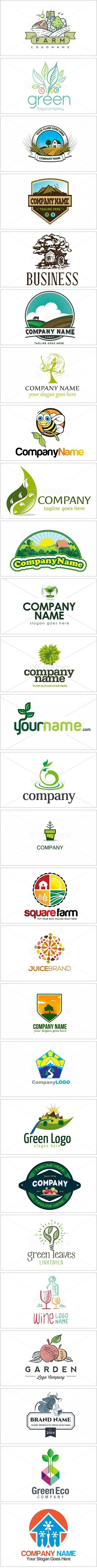 一组花草元素的Logo设计