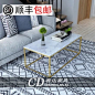 北欧简约天然大理石茶桌铁艺客厅办公室泡茶茶几小户型家用台面