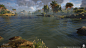 Nile Shoreline and Islands - ACO: The Curse of the Pharaohs, Samuil Munis : I worked with terrain and procedural rules to form the shape of the river in the DLC, island placement, shape and shores. 
This was a multilayered task. At first it was the creati