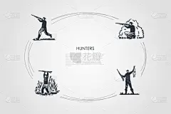 男人,森林,猎人,运动,动物,射击,休闲