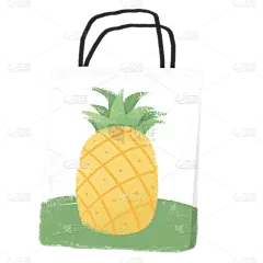 手绘-帆布包服饰单品贴纸-菠萝